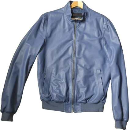 Mens Fashion Gucci Blue Leather Jackets
