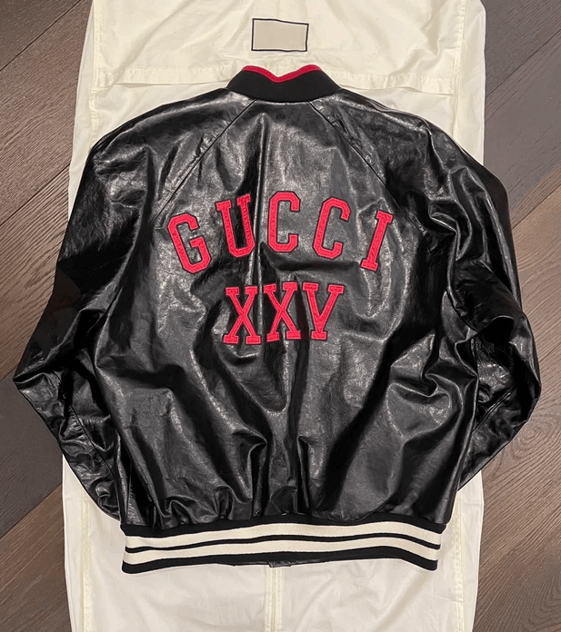 Gucci Style Black Bomber Leather Jacket - A2 Jackets