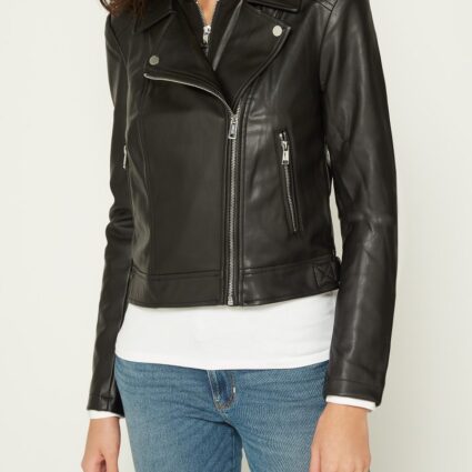 Letizia Biker Black Guess Leather Jacket