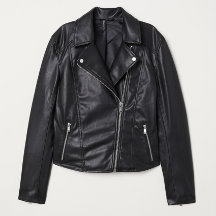 Mens H And M Black Leather Jacket