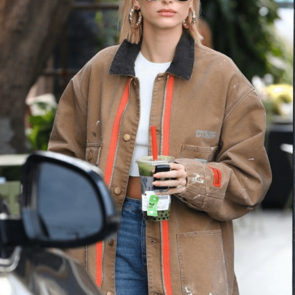 American Model Hailey Rhode Baldwin Bieber Jacket