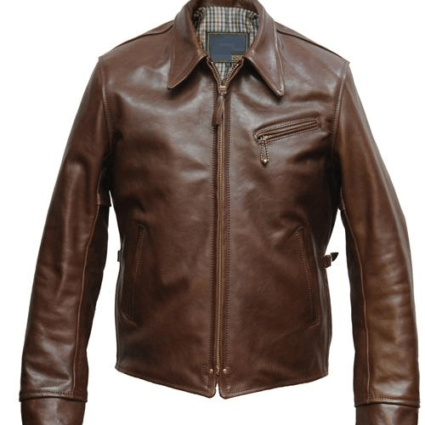 Mens Aero Range 1930s Half Belt Leather Jacket