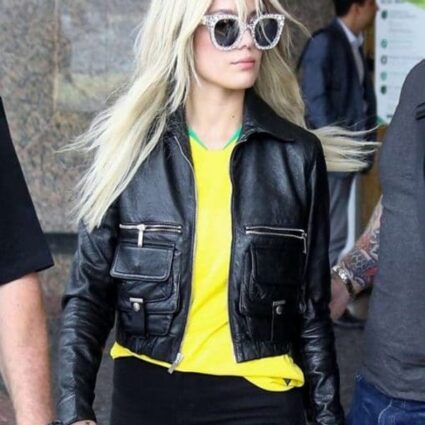 Halsey Ashley Nicolette Black Leather Jacket