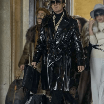 Mens Halston 2021 Ewan Mcgregor Black Leather Coat