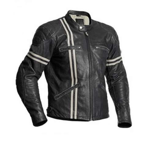 Halvarssons Dresden Retro Classic Black Motorcycle Leather Jacket