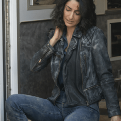 Necar Zadegan NCIS New Orleans S06 Hannah Khoury Quilted Leather Jacket
