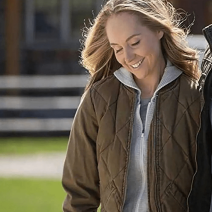 Amber Marshall TV Series Heartland Brown Amy Fleming Bomber Jacket