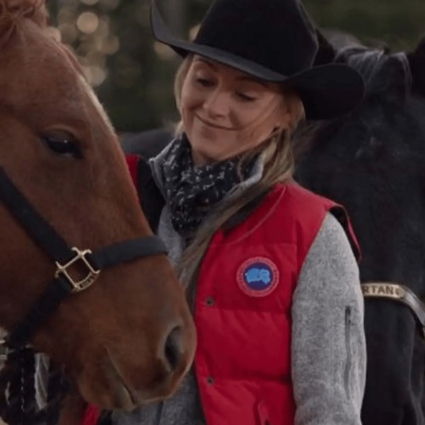 Amber Marshall Heartland Season 14 Amy Fleming Red Puffer Vest
