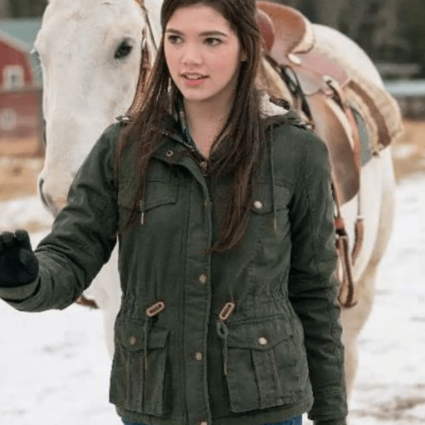 Alisha Newton Georgie TV Series Heartland Green Jacket