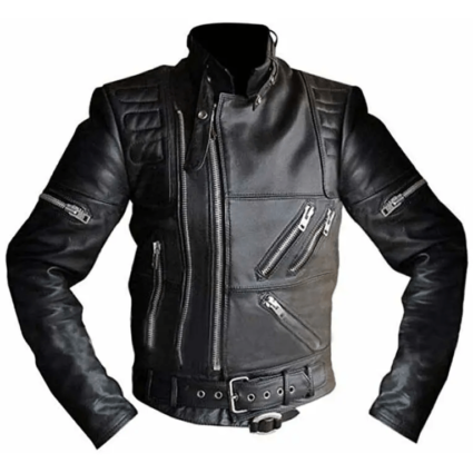 Mens Hein Gericke Live Eagle Motorcycle Black Leather Jacket