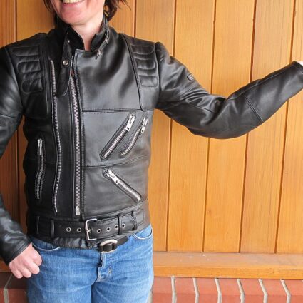 Hein Gericke Live Eagle Riding Vintage Black Leather Jacket