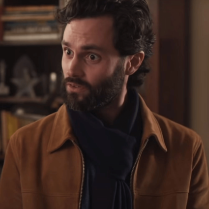Penn Badgley Here Today 2021 Rex Brown Suede Leather Jacket