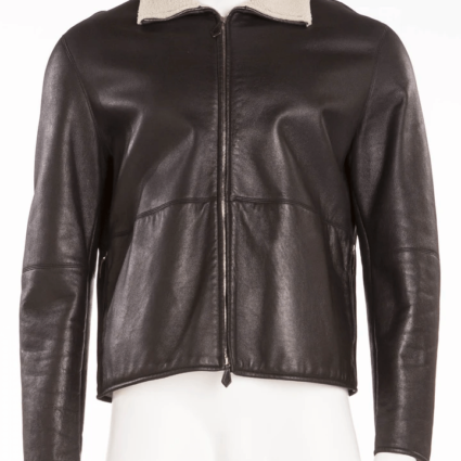 Hermes Mens Zip Up Leather Jacket