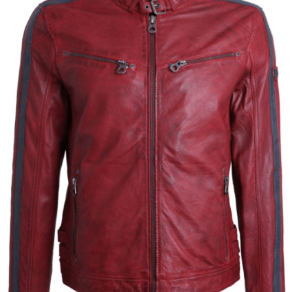 Mens Heroes Red Leather Jacket