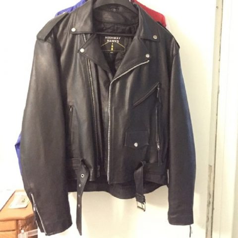 Mens Highway Hawks Black Riding Leather Jacket
