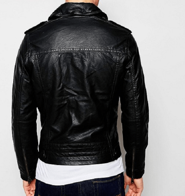 Mens Hollister Biker Black Leather Jacket - A2 Jackets
