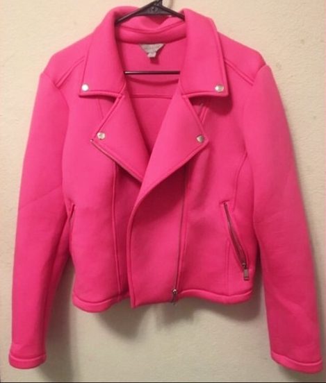 Womens Hot Pink Scuba Fabric Plus Size, Hot Pink Leather Jacket
