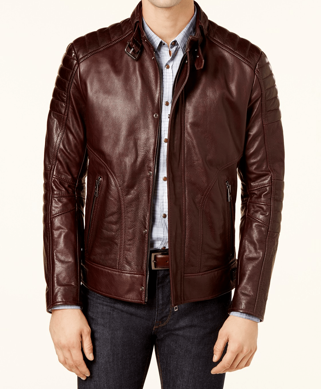 Men's Hugo Boss Brown Leather Jacket - A2 Jackets