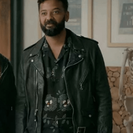 Ian Owens TV Series Shrill Amadi Black Biker Leather Jacket