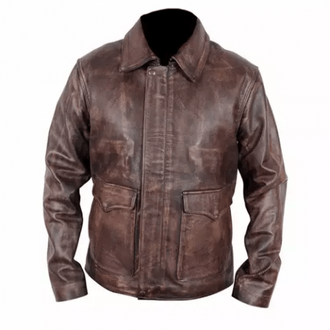 Indiana Jones Harrison Ford Brown Leather Jacket