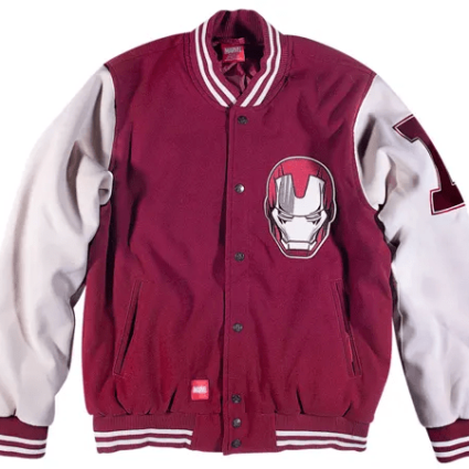 Mens Iron Man Marvel Comics Varsity Jacket