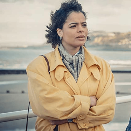 Jill Baxter TV Series It’s a Sin 2021 Lydia West Yellow Cotton Coat