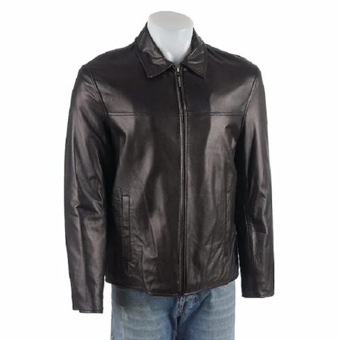 Izod Men's Black Leather Jacket