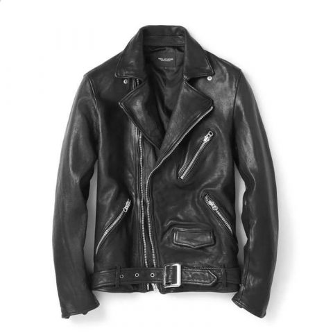 Mens Jack Daniels Biker Leather Jacket