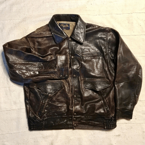 Mens Japanese Style Leather Bomber Jacket