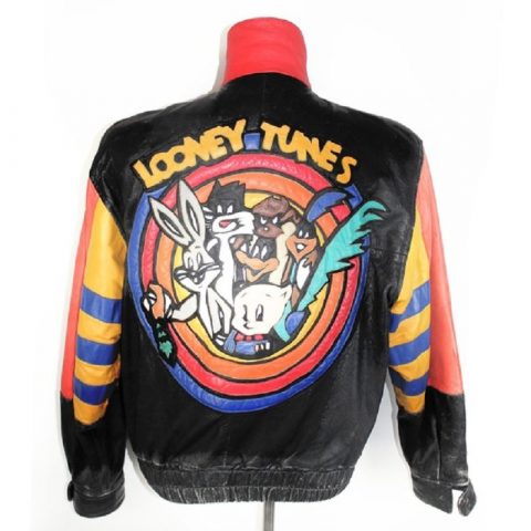 Mens Jeff Hamilton Vintage Looney Tunes Leather Jacket