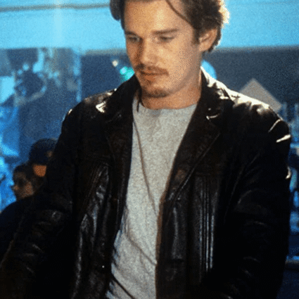 Mens Ethan Hawke Before Sunrise Black Leather Jacket
