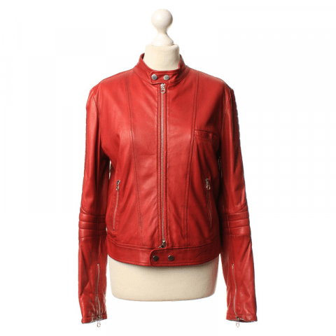 Womens Jet Set Red Leather Jacket