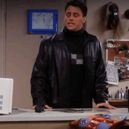 Joey Tribbiani TV Series Friends S07 Matt LeBlanc Black Leather Jacket