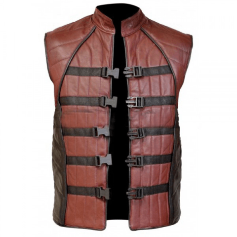 Mens Ben Browder John Crichton Farscape Brown Leather Vest