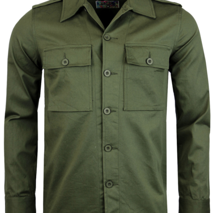 Mens Vintage Lennon Retro 70s Mod Military Shirt Jacket