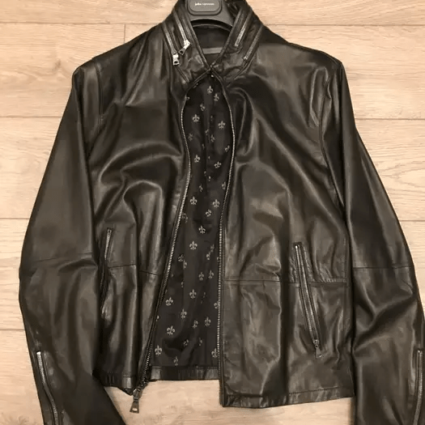 John Varvatos Black Leather Jacket