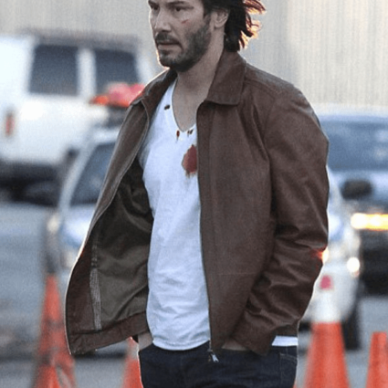 Mens John Wick Brown Leather Jacket