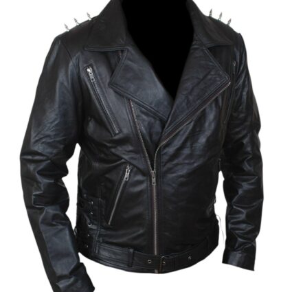 Johnny Blaze Ghost Rider Nicolas Cage Black Motorcycle Jacket