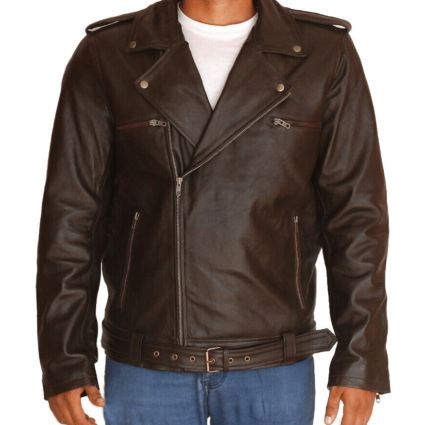 Johnny Cash Casual Style Badass Motorcycle Leather Jacket