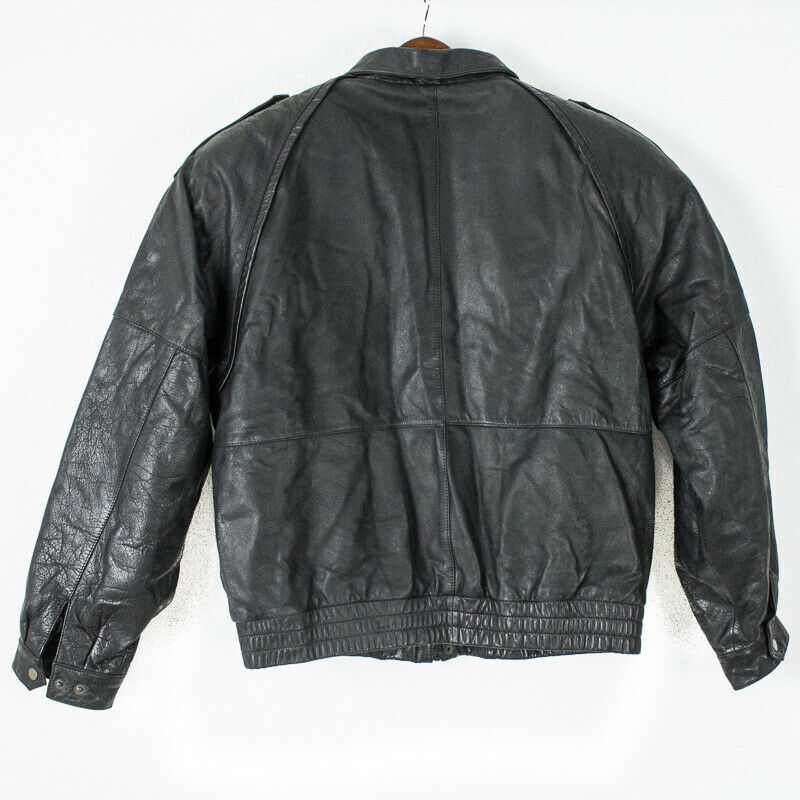 Joshua Ross Black Genuine Leather Bomber Jacket - A2 Jackets