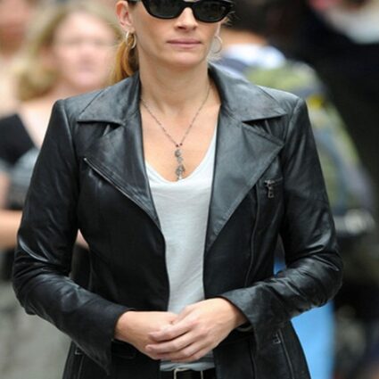 Julia Roberts Black Leather Jacket