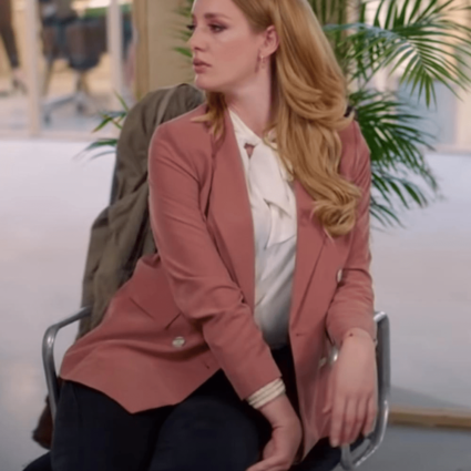 Noortje Herlaar Just Say Yes 2021 Estelle Pink Cotton Blazer