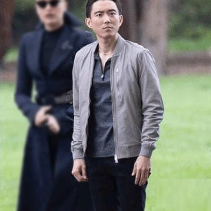 Mens Justin H. Min TV Series The Umbrella Academy S03 Ben Hargreeves Grey Bomber Jacket
