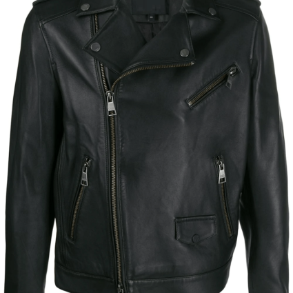 Mens Karl Lagerfeld Ikonik Biker Leather Jacket