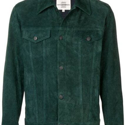 Kent & Curwin Green Suede Leather Jacket