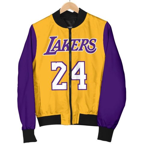 Kobe Bryant Mens Bomber Leather Jacket