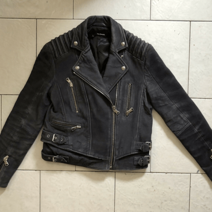 Womens Kooples Urban Boho Biker Leather Jacket