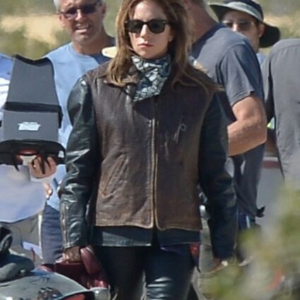 Lady Gaga A Star Is Born Brown Leather Vest