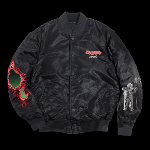 Lady Gaga VMA Black Padded Bomber Jacket