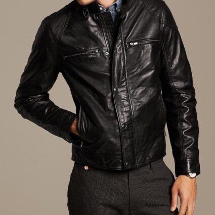 Mens Banana Republic Moto Leather Jacket
